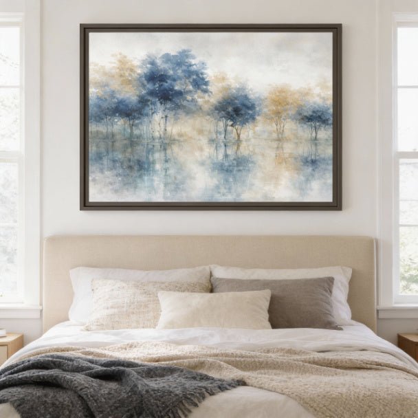 Hushed Reflections Matte Canvas, Framed (Multi - color) - ZumBuys