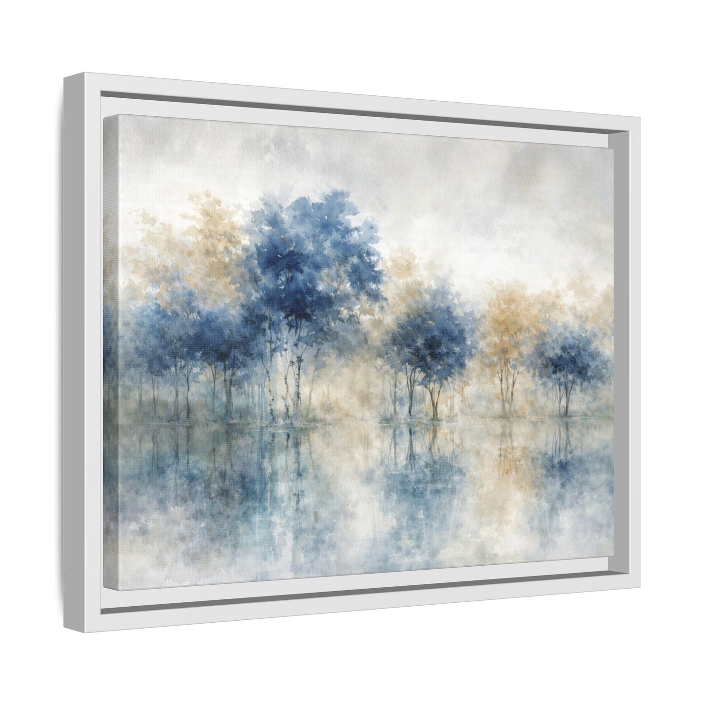 Hushed Reflections Matte Canvas, Framed (Multi - color) - ZumBuys