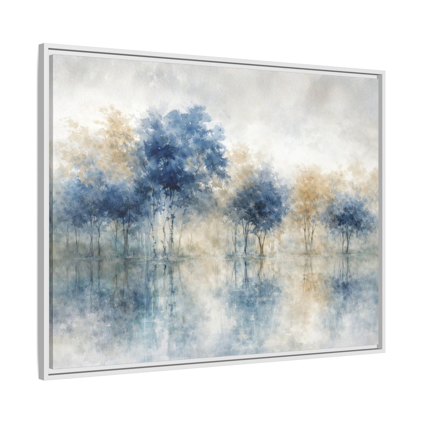 Hushed Reflections Matte Canvas, Framed (Multi - color) - ZumBuys