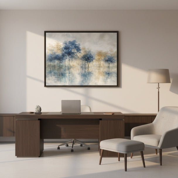 Hushed Reflections Matte Canvas, Framed (Multi - color) - ZumBuys