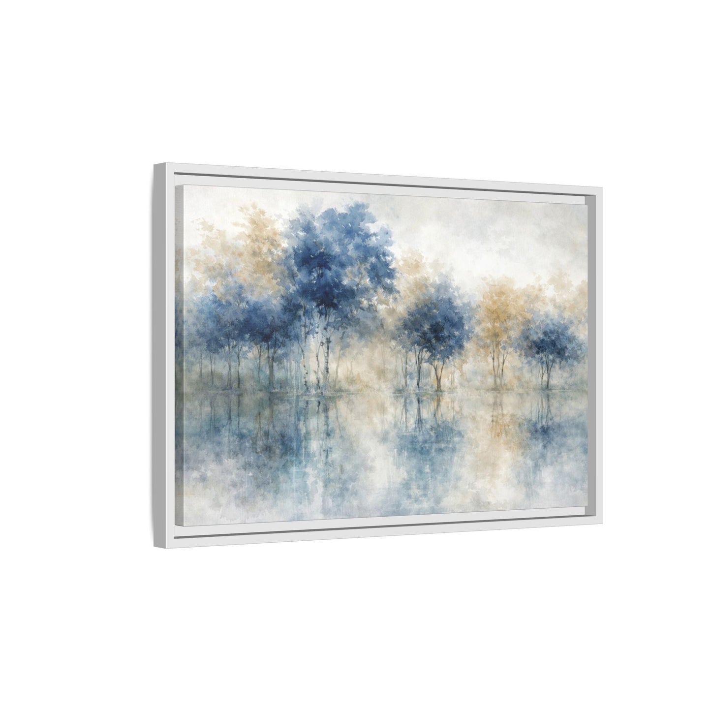 Hushed Reflections Matte Canvas, Framed (Multi - color) - ZumBuys