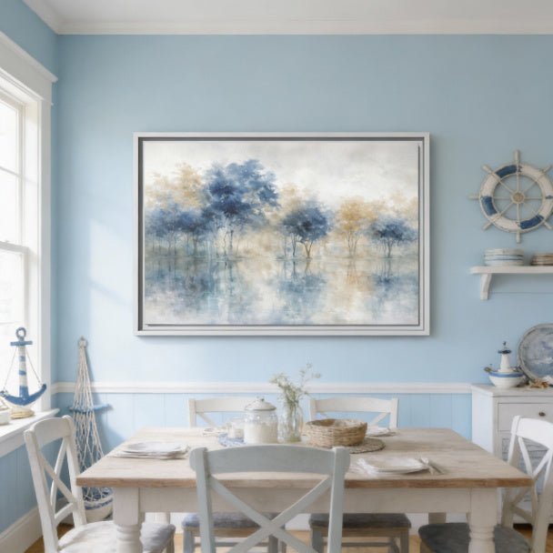 Hushed Reflections Matte Canvas, Framed (Multi - color) - ZumBuys