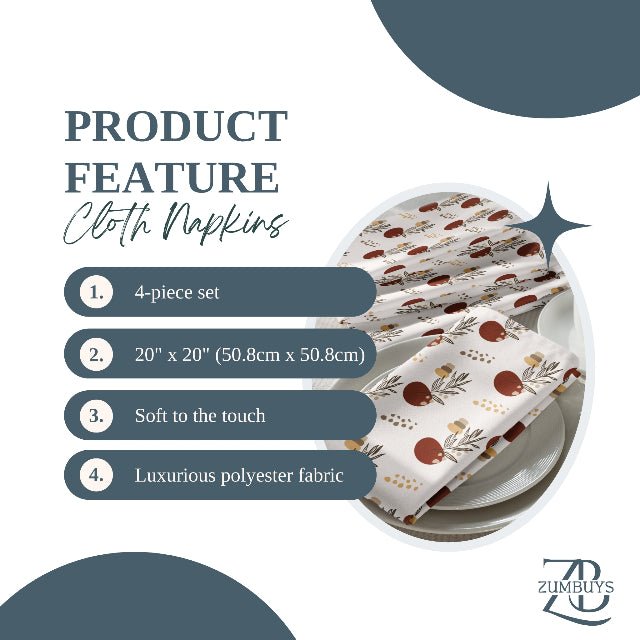 Infinite Red Boho Cloth Napkin Set of 4 - ZumBuys