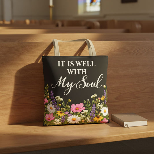 It Is Well With My Soul Wildflower Tote Bag - ZumBuys