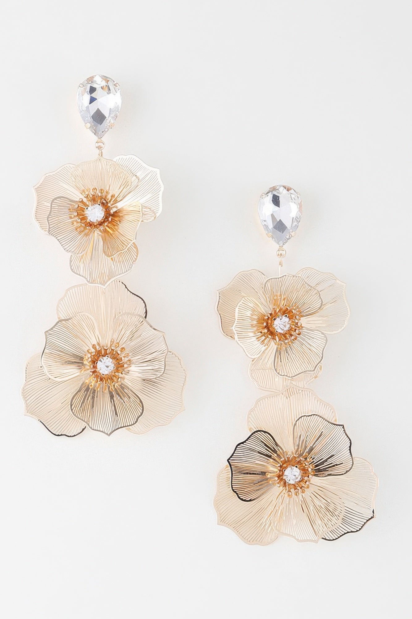 Jewel Flower Teardrop Earrings - ZumBuys
