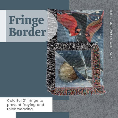 Jolly Snowman and Pals Woven Blankets - ZumBuys