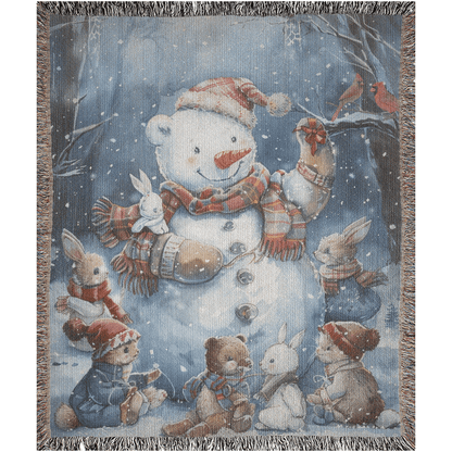 Jolly Snowman and Pals Woven Blankets - ZumBuys