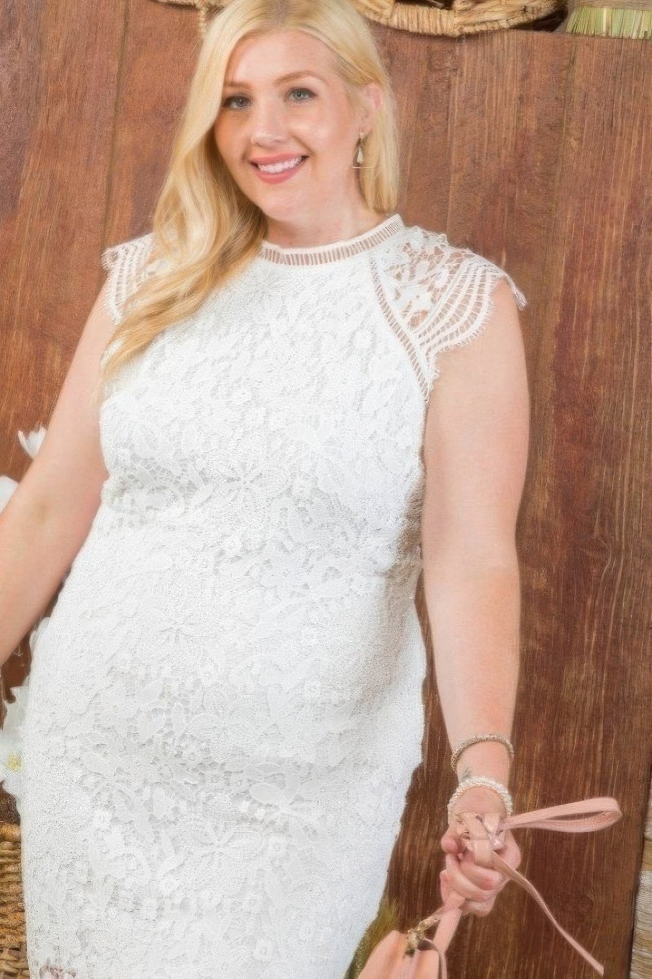 Lace Crochet Mini Raglan Dress With Zipper Back - ZumBuys