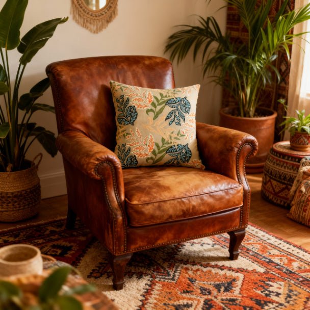 Leafy Relics Square Pillow Cover - ZumBuys