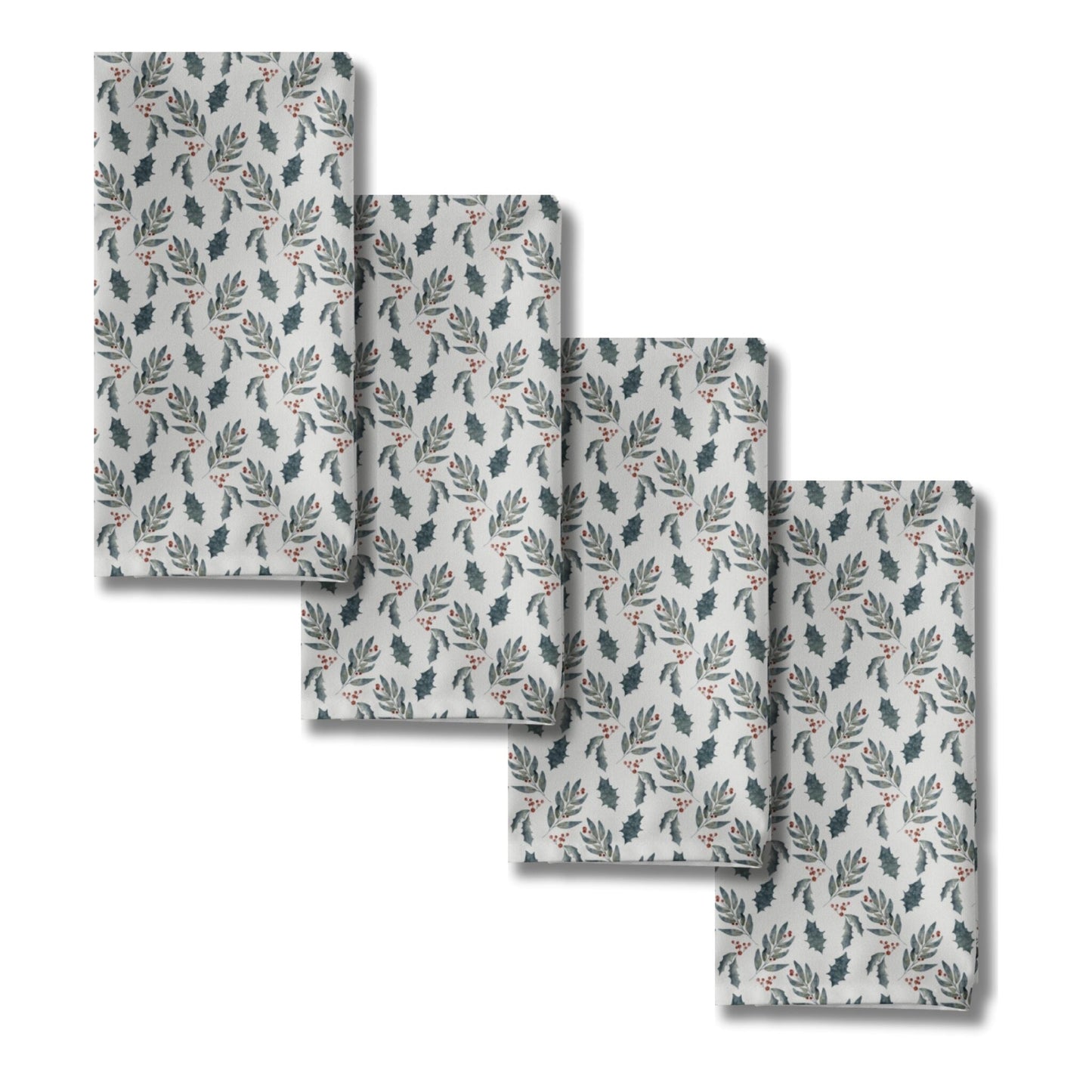 Leaves and Holly Cloth Napkins (4PK) - ZumBuys