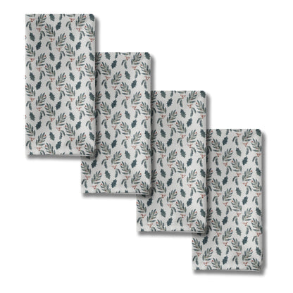 Leaves and Holly Cloth Napkins (4PK) - ZumBuys