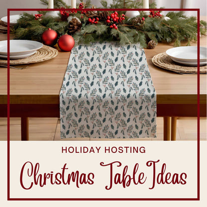 Leaves and Holly Table Runner (Cotton, Poly) - ZumBuys