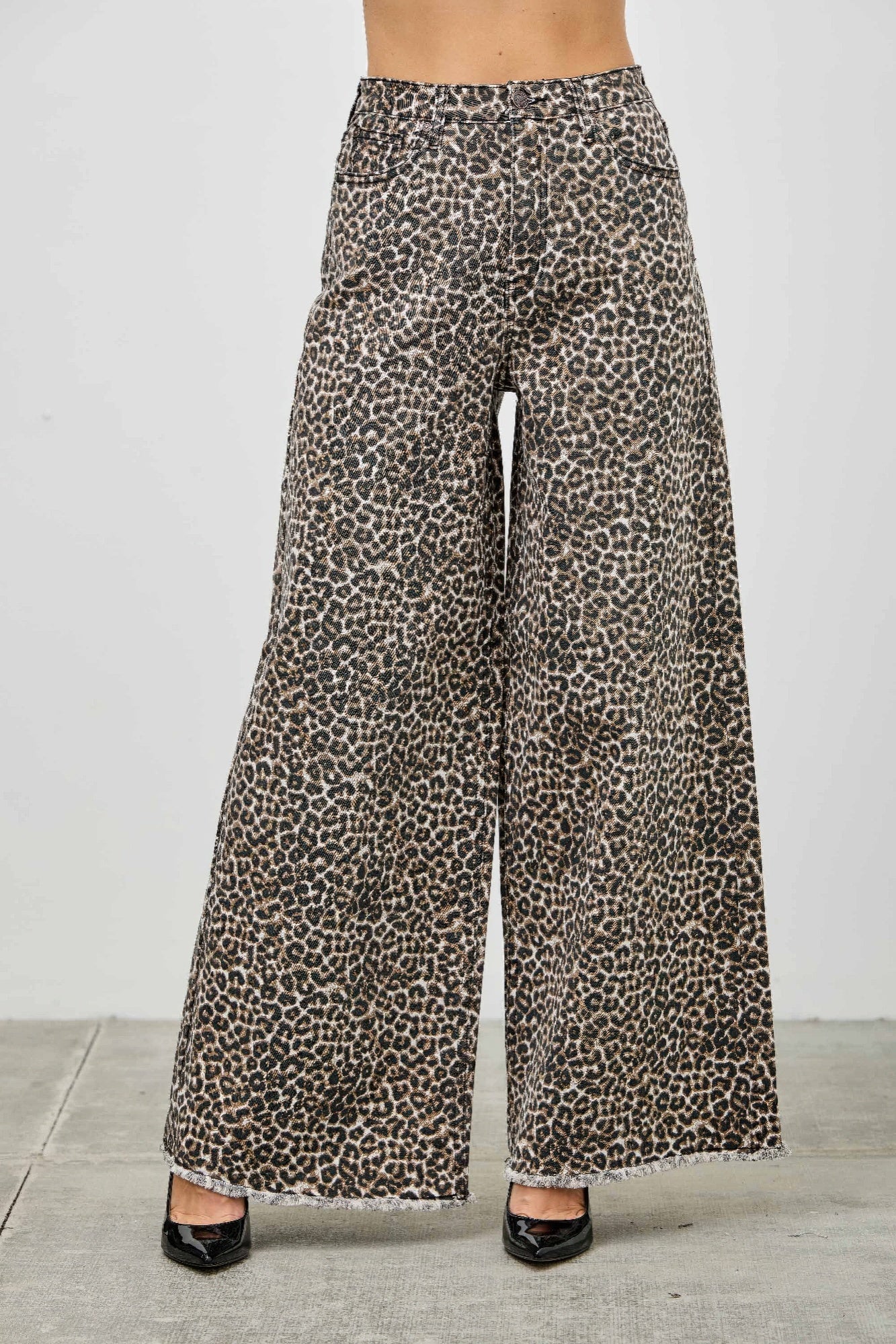 Leopard Super High Rise Wide Leg With Stretch - ZumBuys