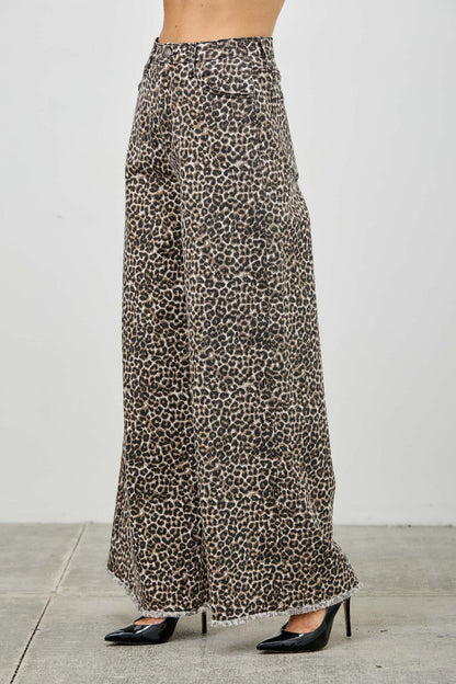 Leopard Super High Rise Wide Leg With Stretch - ZumBuys