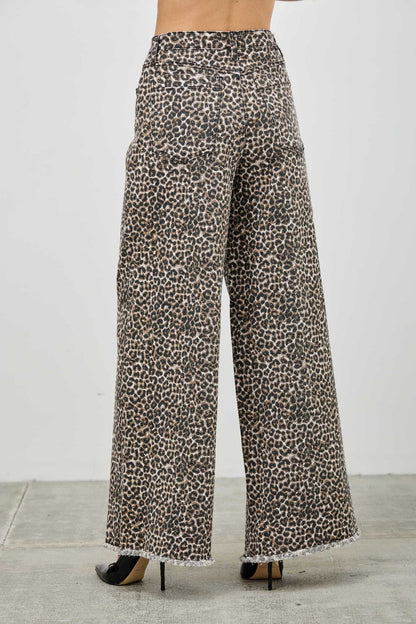Leopard Super High Rise Wide Leg With Stretch - ZumBuys