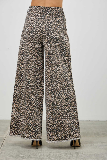 Leopard Super High Rise Wide Leg With Stretch - ZumBuys