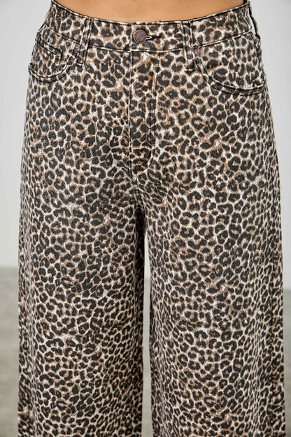 Leopard Super High Rise Wide Leg With Stretch - ZumBuys