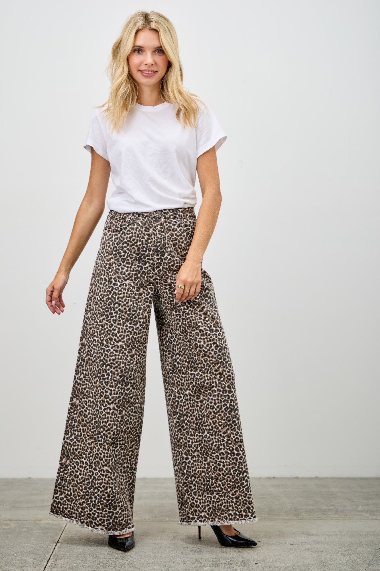 Leopard Super High Rise Wide Leg With Stretch - ZumBuys
