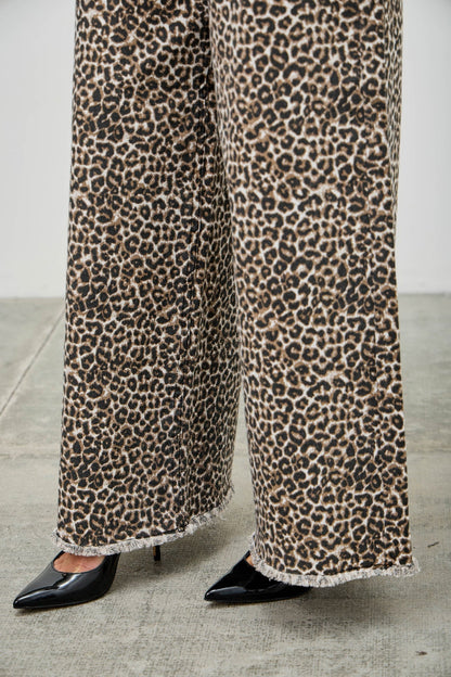 Leopard Super High Rise Wide Leg With Stretch - ZumBuys