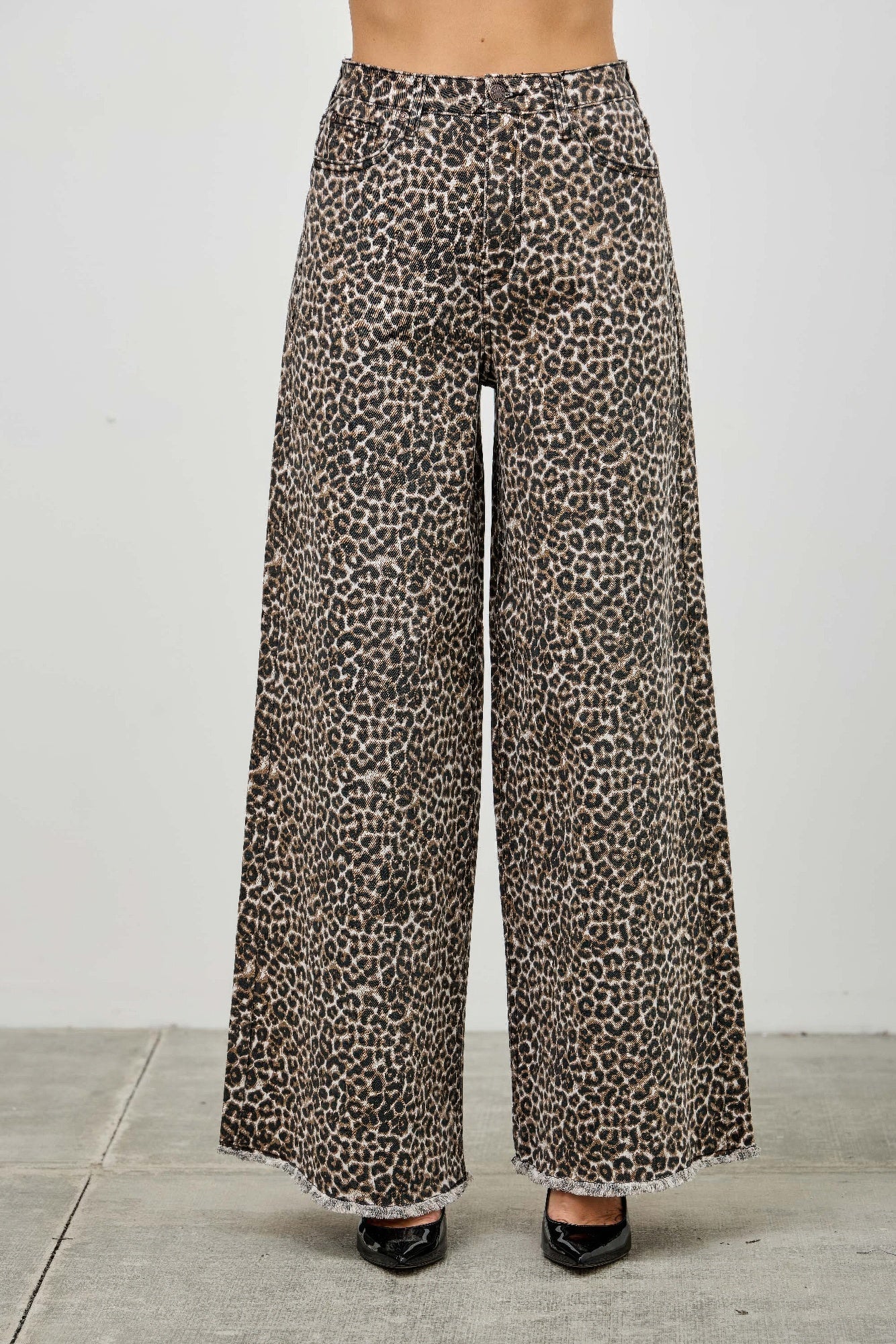 Leopard Super High Rise Wide Leg With Stretch - ZumBuys
