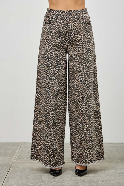 Leopard Super High Rise Wide Leg With Stretch - ZumBuys