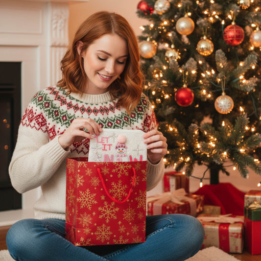 Let It Snowman Rhinestone Seed Bead Coin Bag - ZumBuys