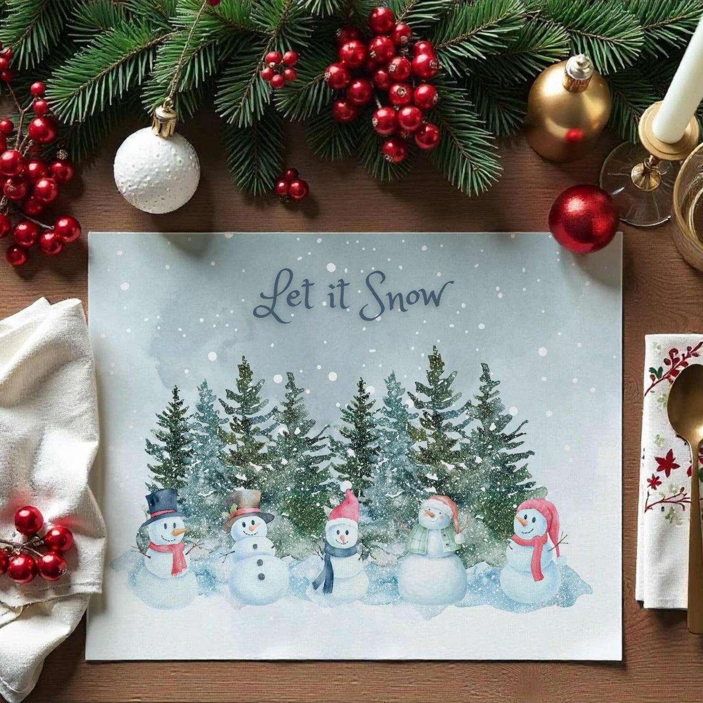 Let it Snowmen Placemat, 2pc - ZumBuys