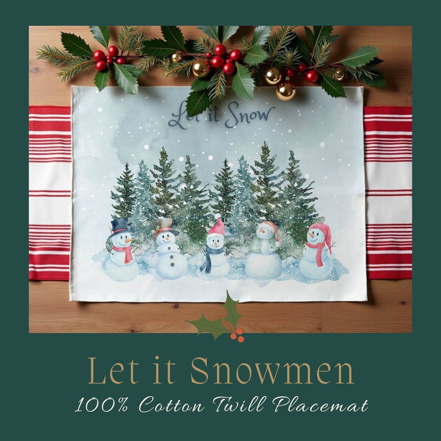 Let it Snowmen Placemat, 2pc - ZumBuys