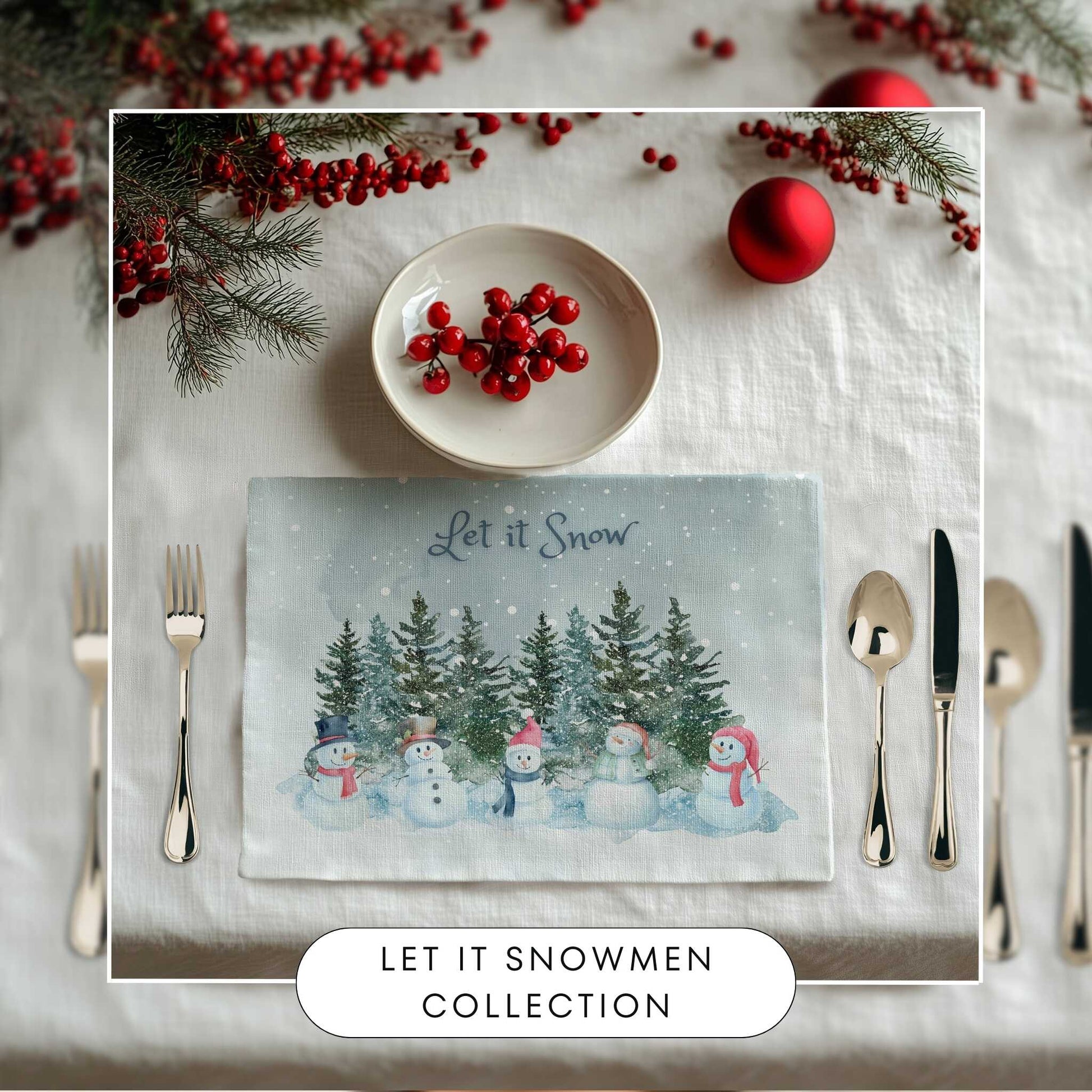 Let it Snowmen Placemat, 2pc - ZumBuys