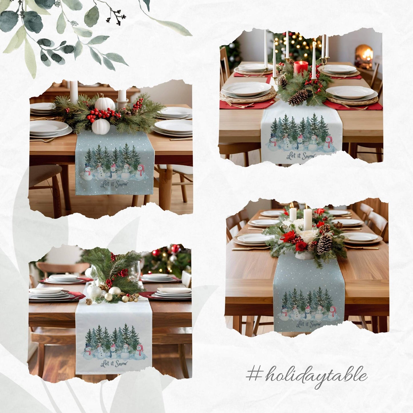 Let it Snowmen Table Runner (Cotton or Poly) - ZumBuys