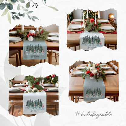 Let it Snowmen Table Runner (Cotton or Poly) - ZumBuys