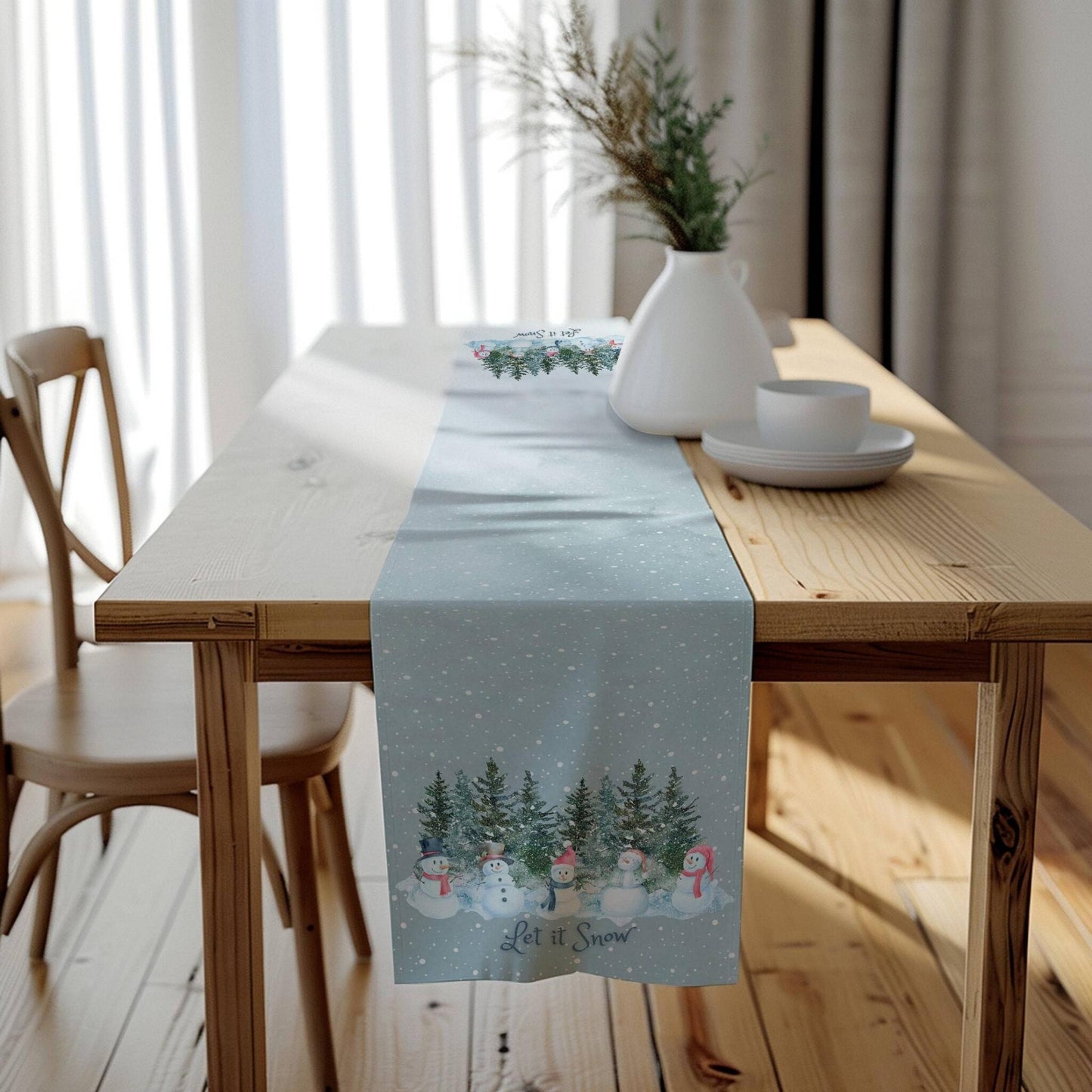 Let it Snowmen Table Runner (Cotton or Poly) - ZumBuys