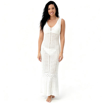 Long Maxi Dress Cover Up Beach Crochet - ZumBuys