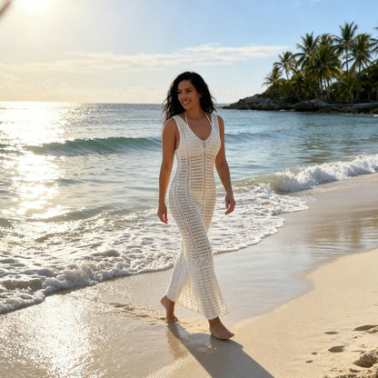 Long Maxi Dress Cover Up Beach Crochet - ZumBuys