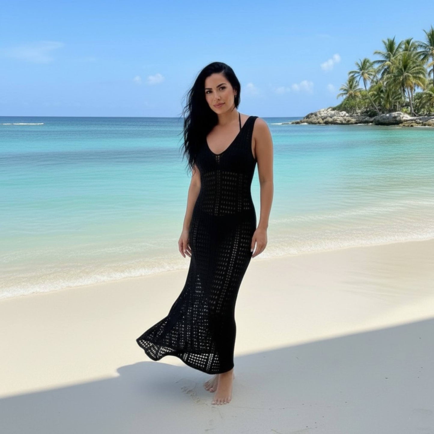 Long Maxi Dress Cover Up Beach Crochet - ZumBuys