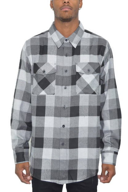 Long Sleeve Checkered Flannel - ZumBuys