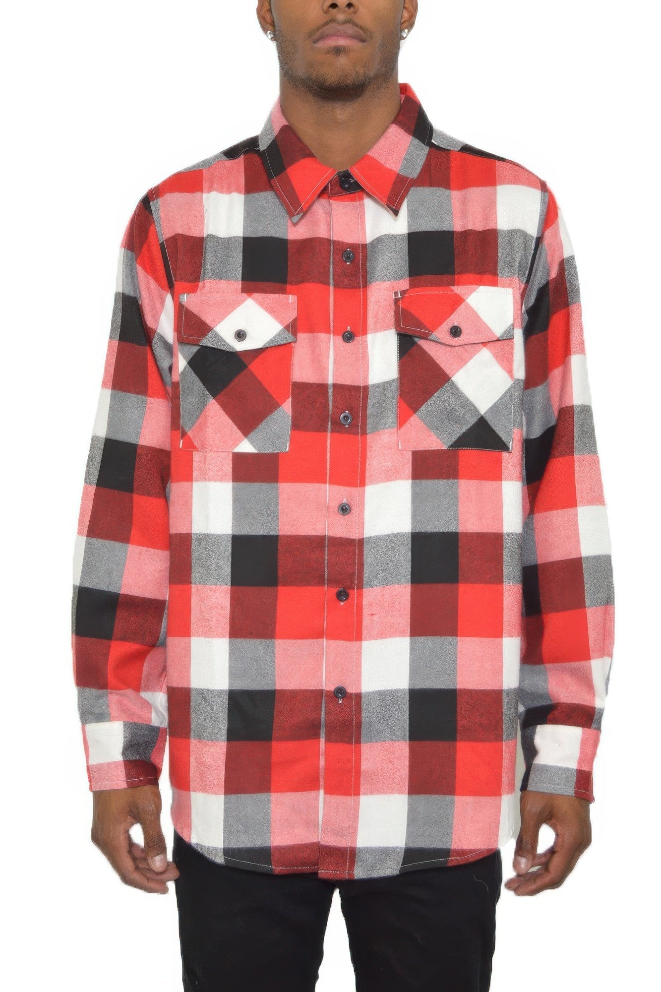 Long Sleeve Checkered Flannel - ZumBuys