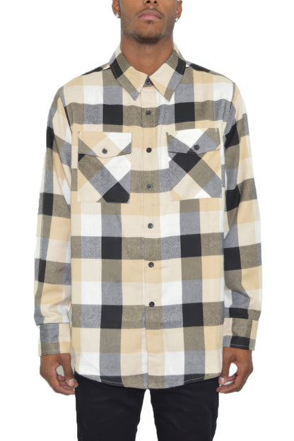 Long Sleeve Checkered Flannel - ZumBuys
