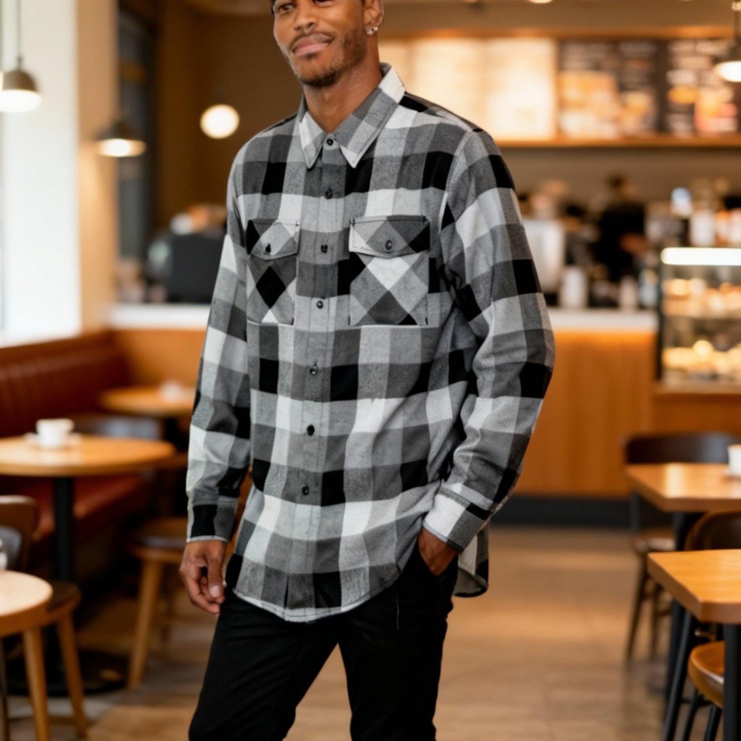 Long Sleeve Checkered Flannel - ZumBuys