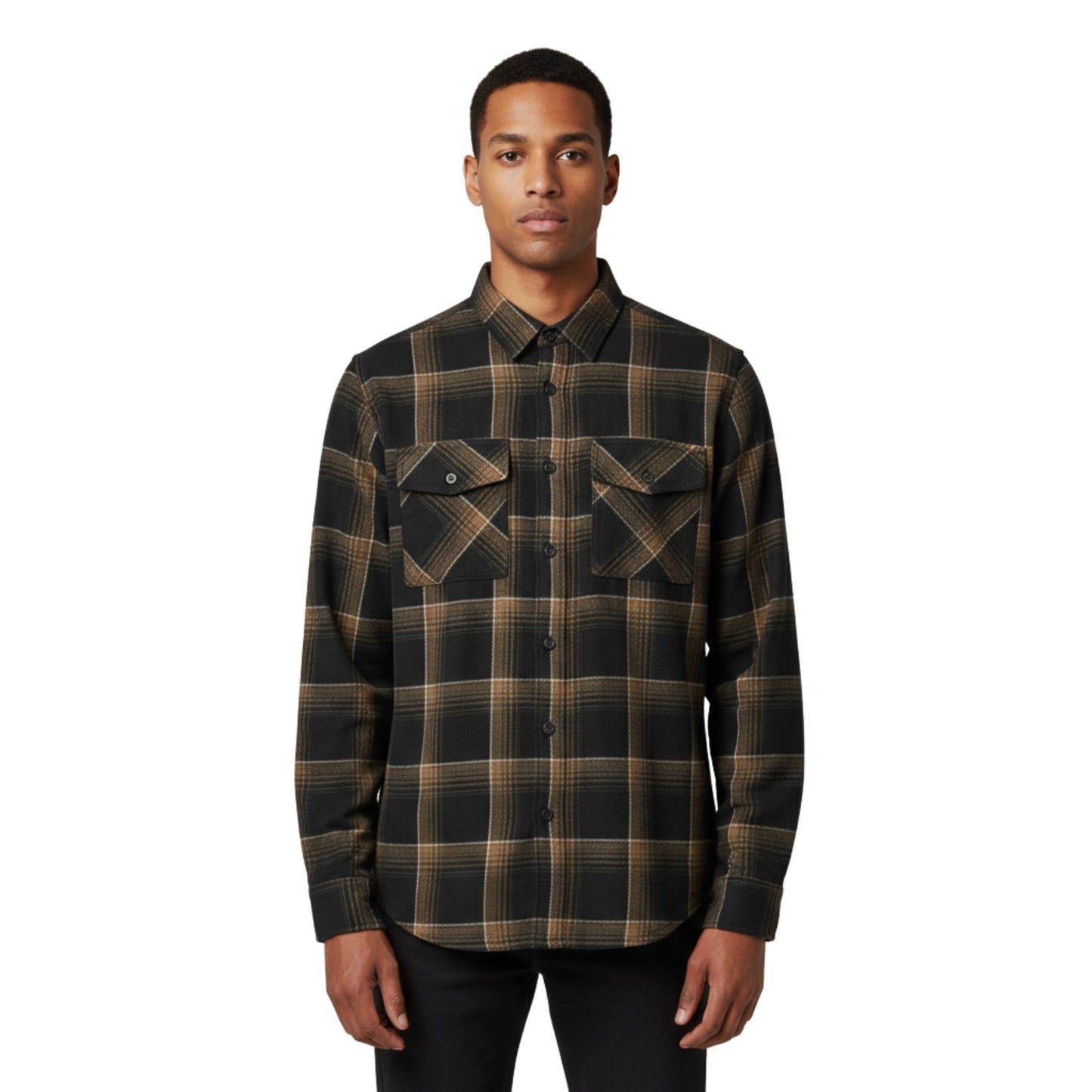 Long Sleeve Flannel Full Plaid Checkered Shirt - ZumBuys