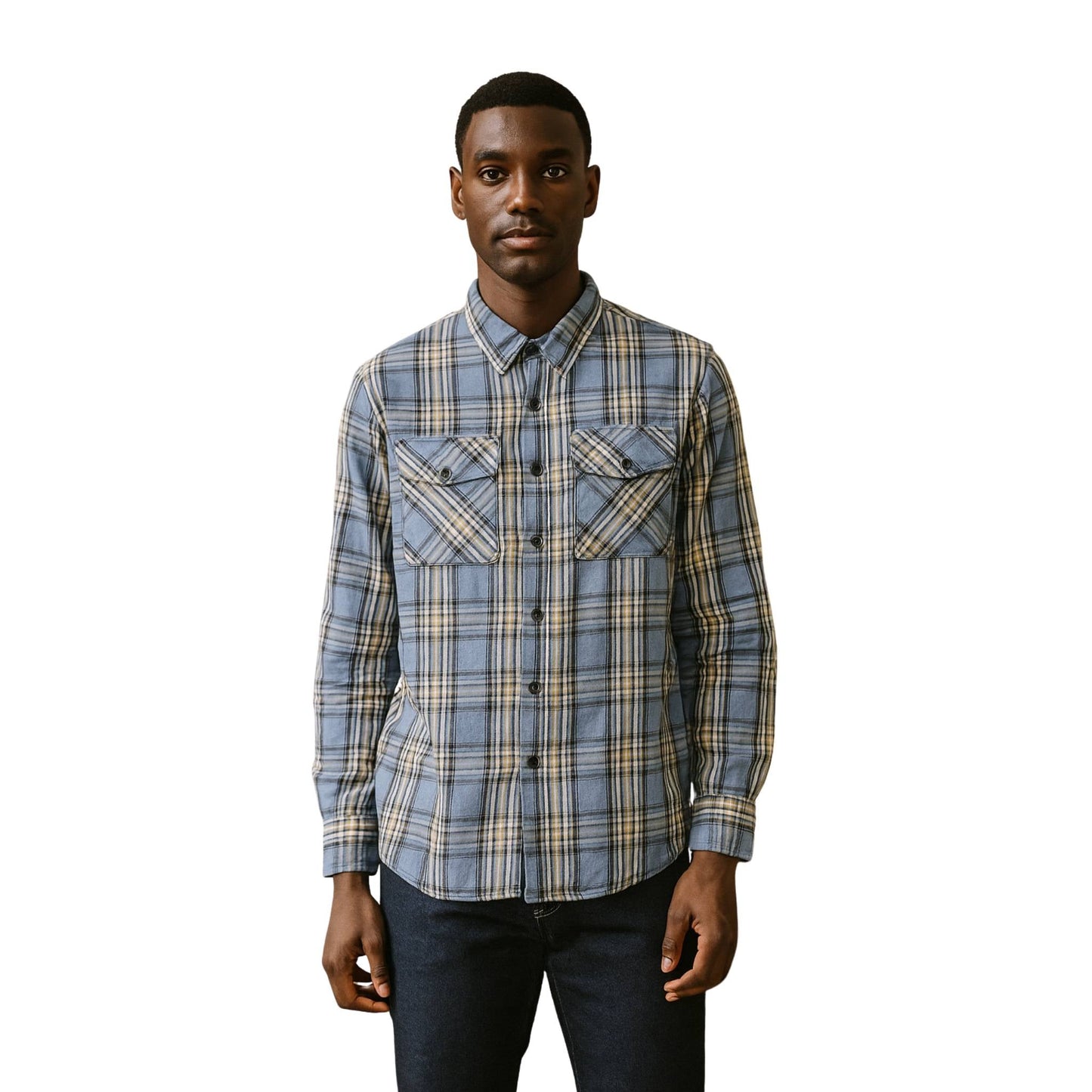 Long Sleeve Flannel Full Plaid Checkered Shirt - ZumBuys
