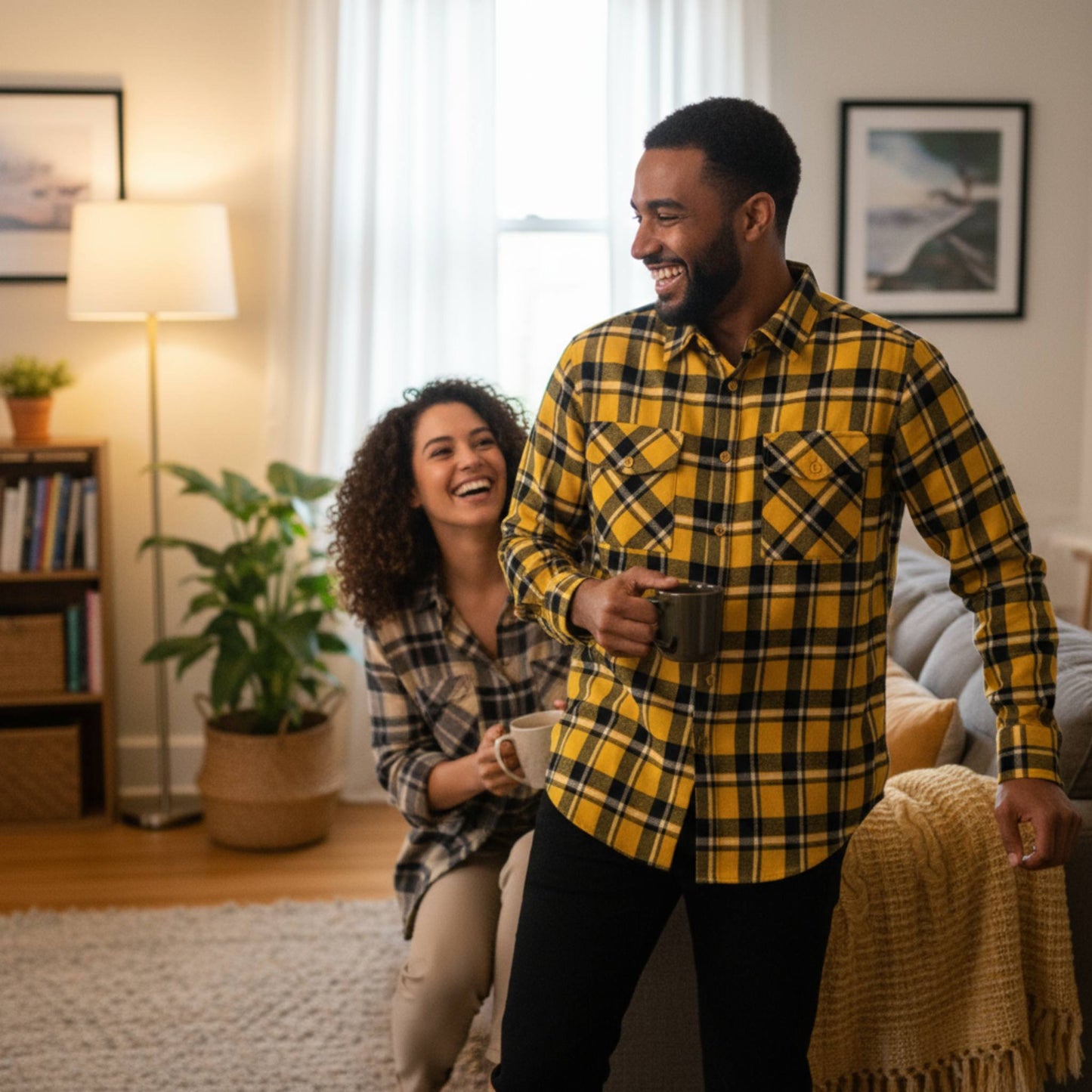 Long Sleeve Flannel Full Plaid Checkered Shirt - ZumBuys