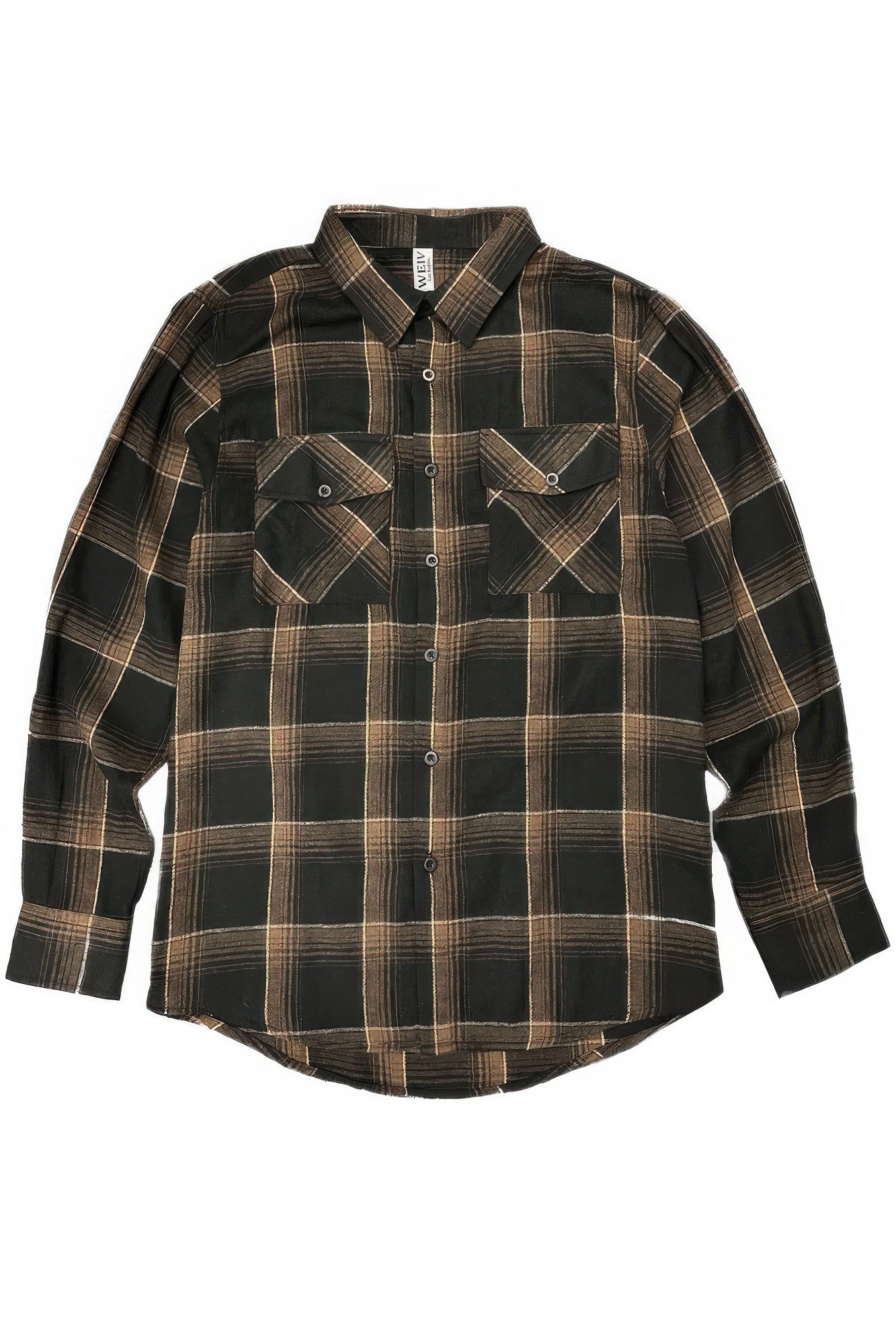 Long Sleeve Flannel Full Plaid Checkered Shirt - ZumBuys