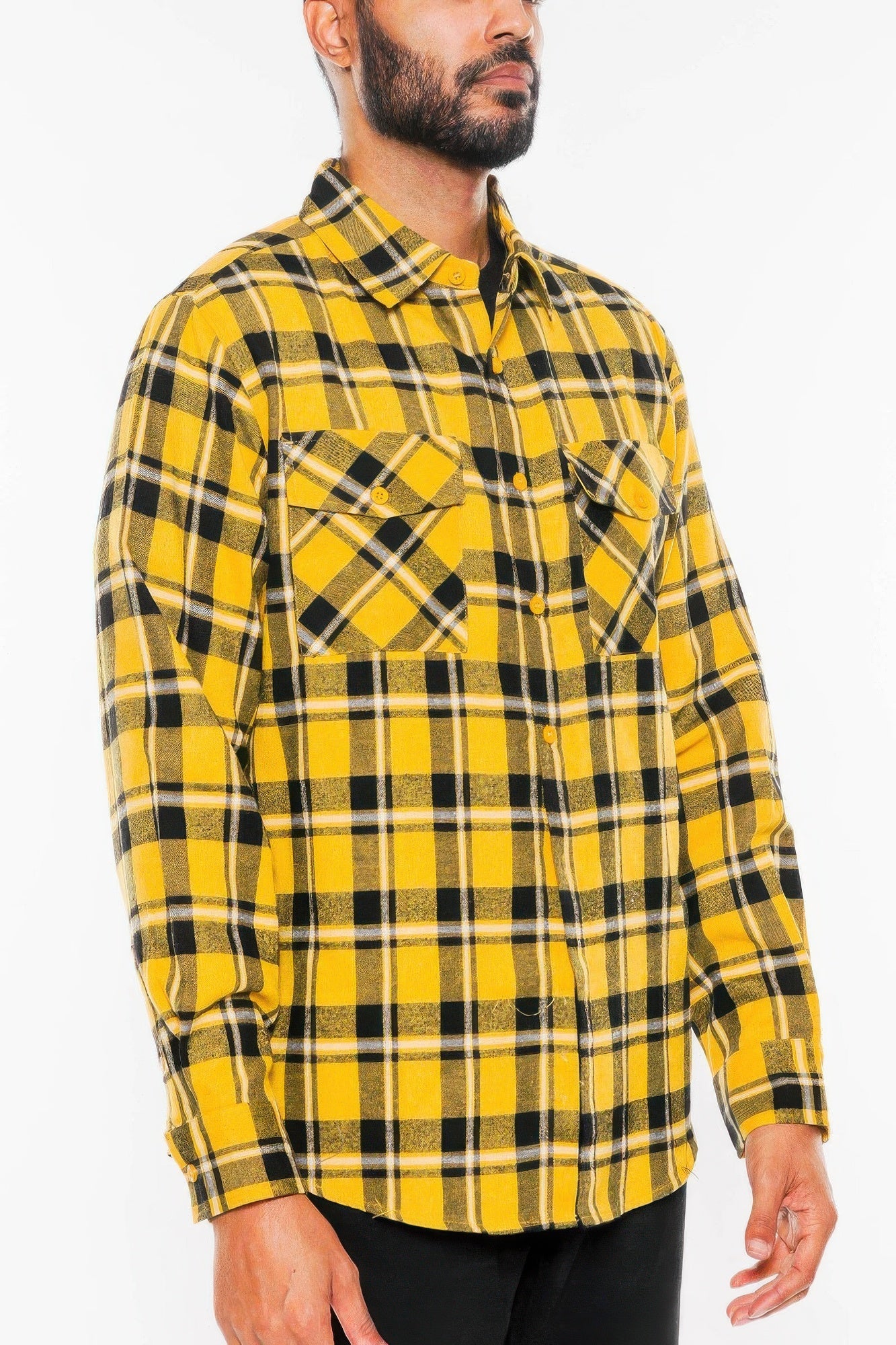 Long Sleeve Flannel Full Plaid Checkered Shirt - ZumBuys