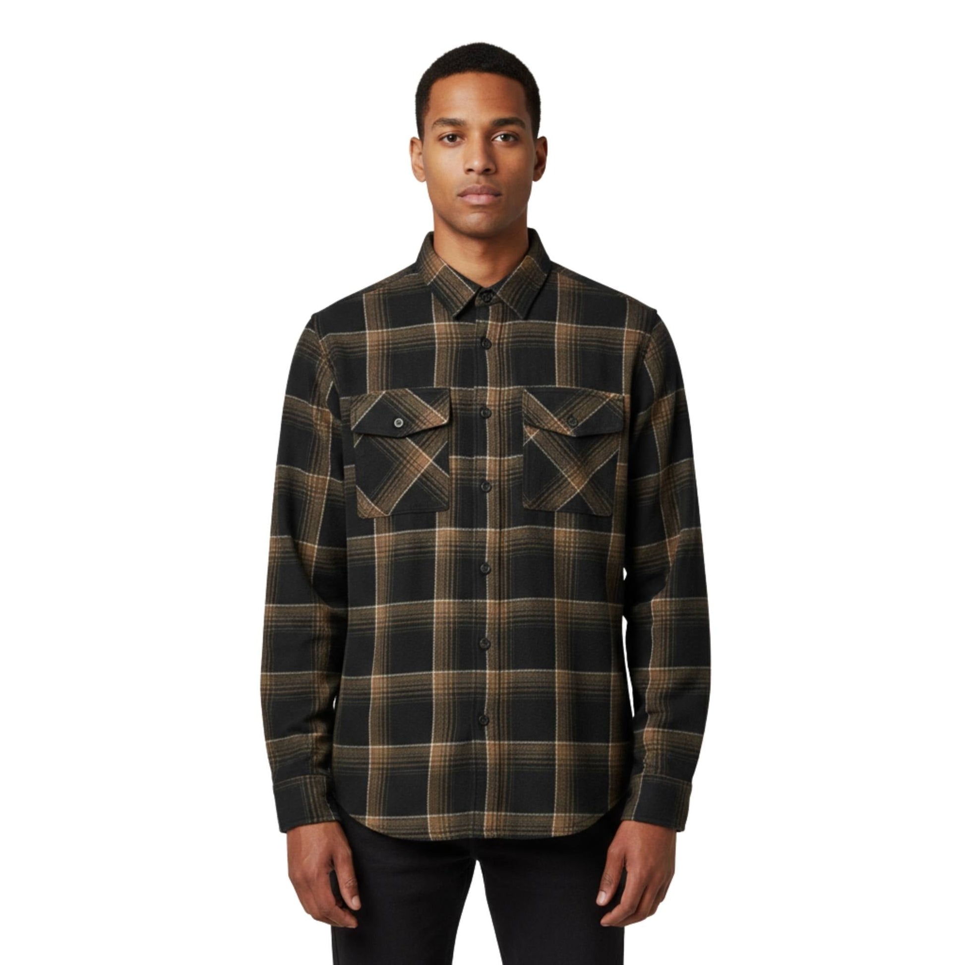 Long Sleeve Flannel Full Plaid Checkered Shirt - ZumBuys