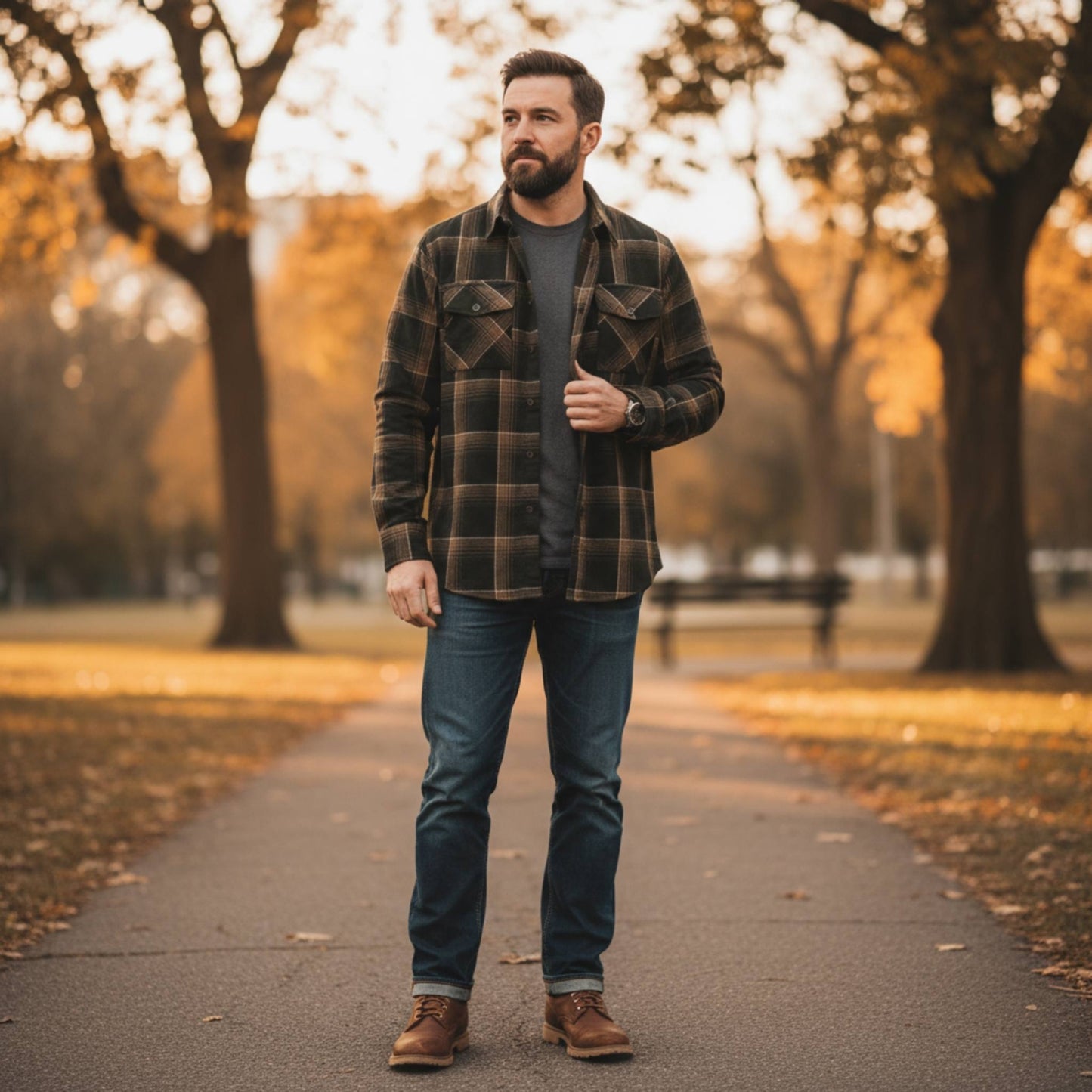 Long Sleeve Flannel Full Plaid Checkered Shirt - ZumBuys