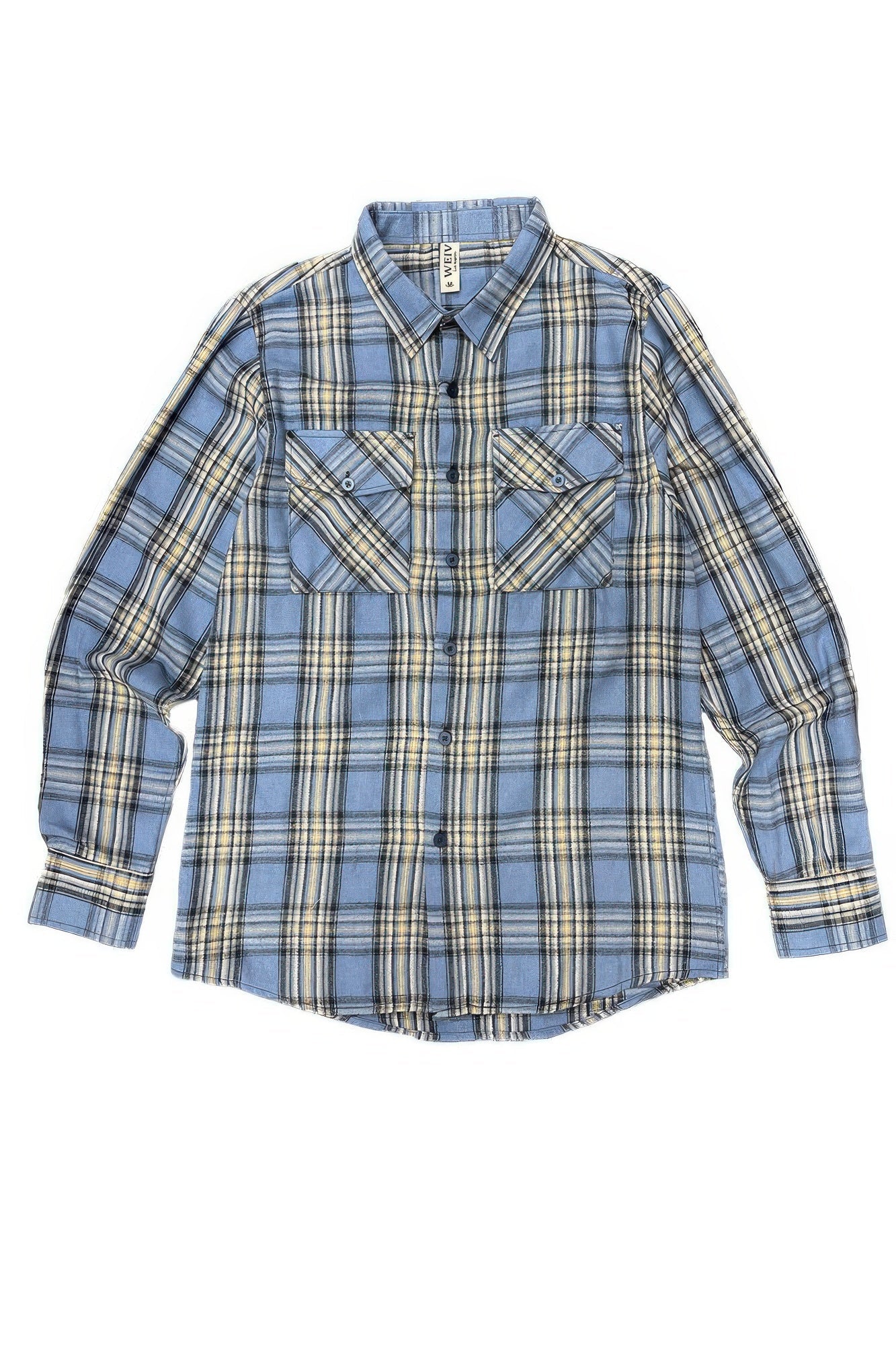 Long Sleeve Flannel Full Plaid Checkered Shirt - ZumBuys