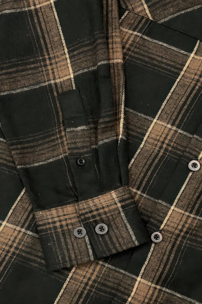 Long Sleeve Flannel Full Plaid Checkered Shirt - ZumBuys