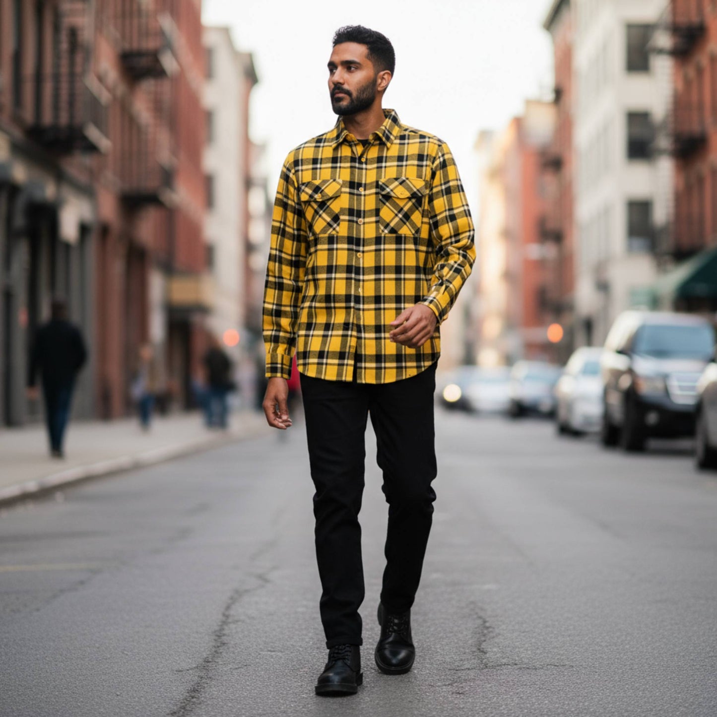 Long Sleeve Flannel Full Plaid Checkered Shirt - ZumBuys