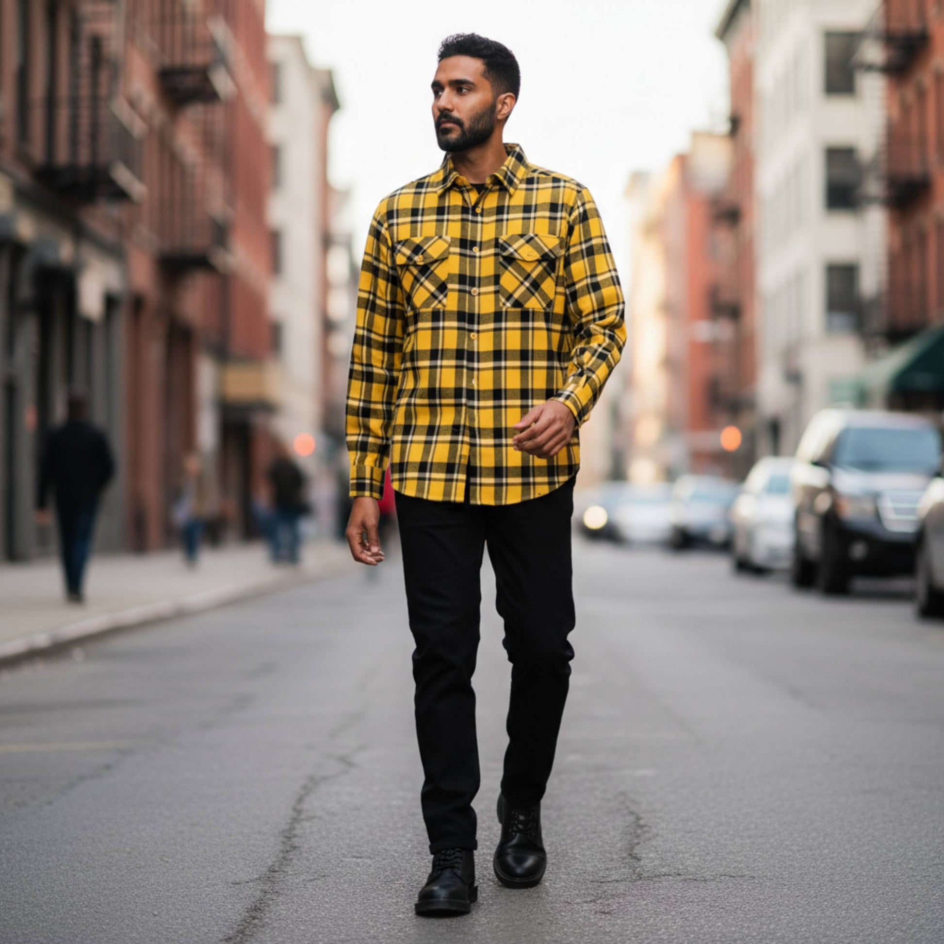 Long Sleeve Flannel Full Plaid Checkered Shirt - ZumBuys